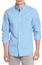 Men's Vineyard Vines Seafloor Tucker Gingham Sport Shirt, Size - Blue