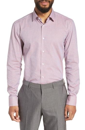 Men's Boss Jenno Slim Fit Check Dress Shirt - Red