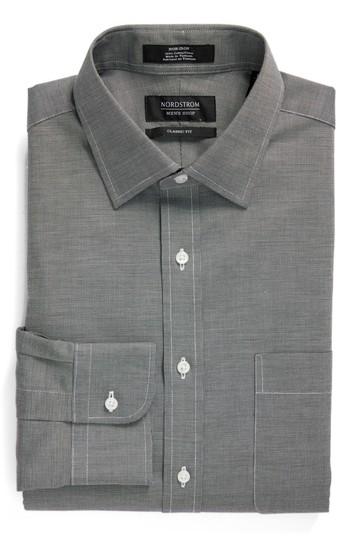 Men's Nordstrom Men's Shop Classic Fit Non-iron Solid Dress Shirt .5 - 34 - Grey