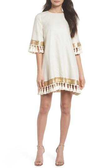 Women's Mestiza Shimmy Shimmy Silk Tassel Shift Dress - Ivory