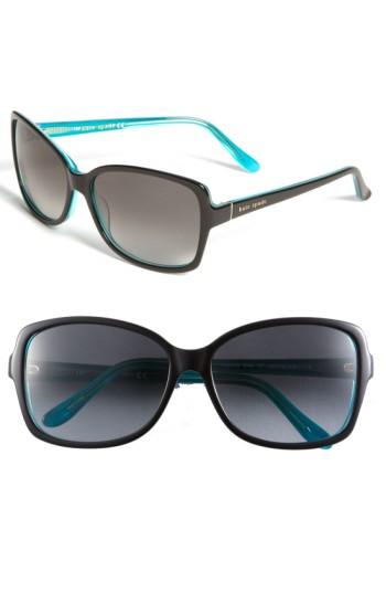 Women's Kate Spade New York Ailey 58mm Two-tone Sunglasses - Black Turquoise