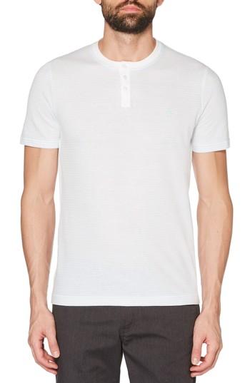 Men's Original Penguin Nep Stripe Henley - White