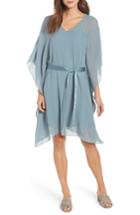 Women's Eileen Fisher Belted Silk Caftan Dress, Size - Blue