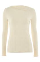 Women's Topshop Boutique Fold Neck Rib Shirt Us (fits Like 0) - Ivory
