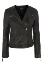 Women's Topshop Luna Faux Leather Biker Jacket Us (fits Like 2-4) - Black