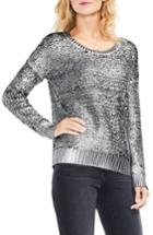 Women's Two By Vince Camuto Loop Stitch Foil Print Sweater, Size - Black