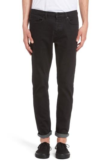 Men's Topman Washed Slim Fit Jeans X 32 - Black