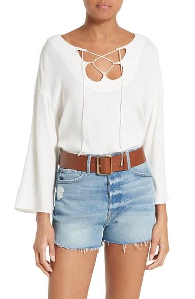 Women's Frame Lace-up Blouse