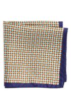 Men's Eton Medallion Silk Pocket Square, Size - Brown
