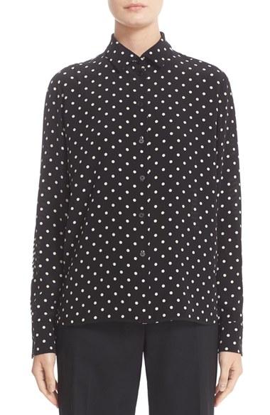 Women's Stella Mccartney Polka Dot & Stripe Silk Blouse