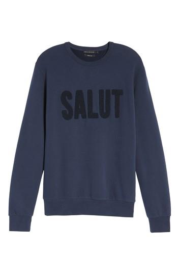 Men's French Connection Salut Crewneck Sweater, Size - Blue