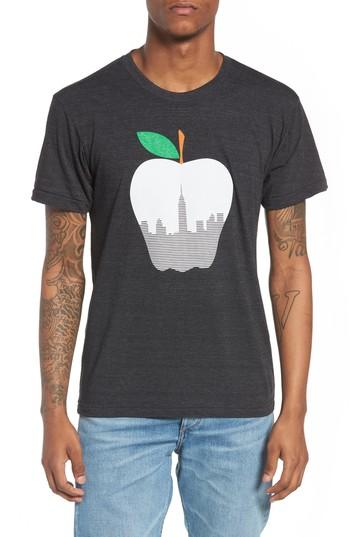 Men's Casual Industrees Ny Apple Graphic T-shirt - Black