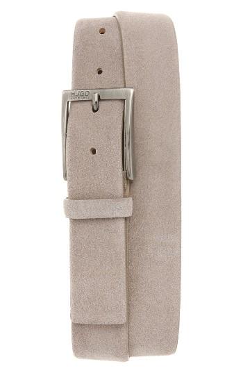 Men's Boss C-gabello Suede Belt - Medium Grey