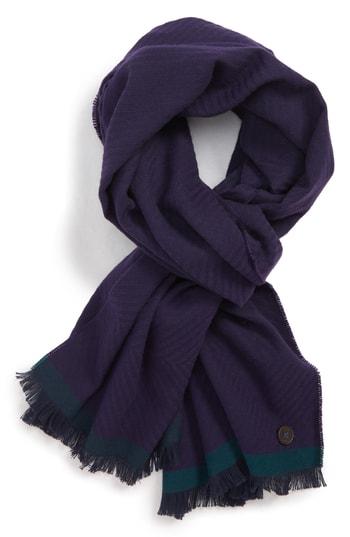 Men's Ted Baker London Cotton Twill Scarf, Size - Purple