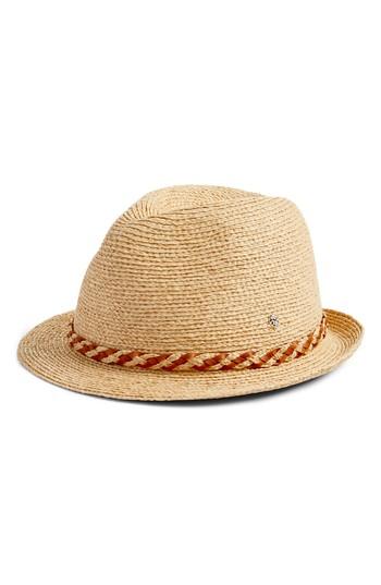 Women's Helen Kaminski Raffia Packable Fedora - Beige