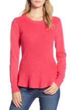 Women's Halogen Peplum Sweater - Pink