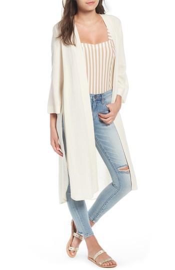 Women's Bp. Linen Blend Kimono, Size - Beige