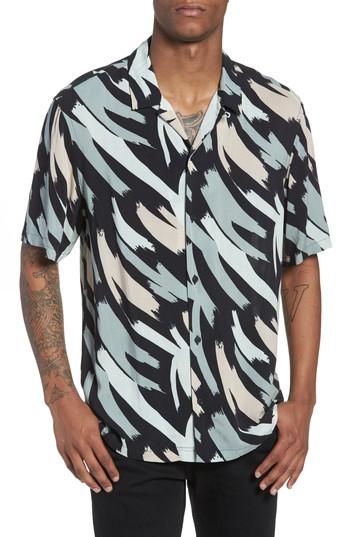 Men's Allsaints Rope Slim Fit Short Sleeve Sport Shirt - Black