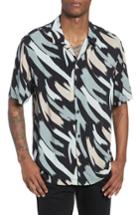 Men's Allsaints Rope Slim Fit Short Sleeve Sport Shirt - Black