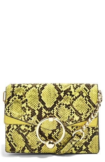 Topshop Selina Snake Effect Crossbody Bag - Yellow