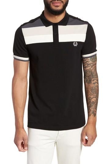 Men's Fred Perry Colorblock Pique Polo - Black