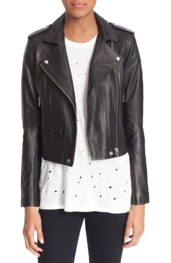 Women's Iro 'ashville' Leather Jacket Us / 38 Fr - Black