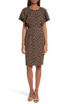 Women's Tracy Reese Flounce Sleeve Sheath Dress - Brown