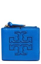 Women's Tory Burch 'mini Harper' Leather Wallet - Blue