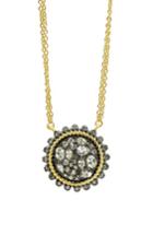 Women's Freida Rothman Gilded Cable Pebble Stone Disc Necklace