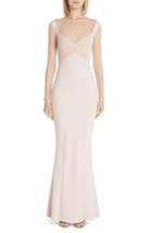 Women's Chiara Boni La Petite Robe Abros Illusion Trumpet Gown - Beige