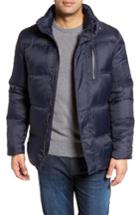 Men's Cole Haan Quilted Jacket With Convertible Neck Pillow, Size - Blue
