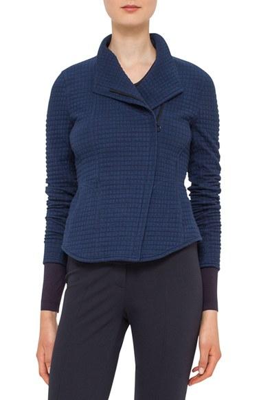 Women's Akris Punto Asymmetrical Zip Jacquard Jersey Jacket