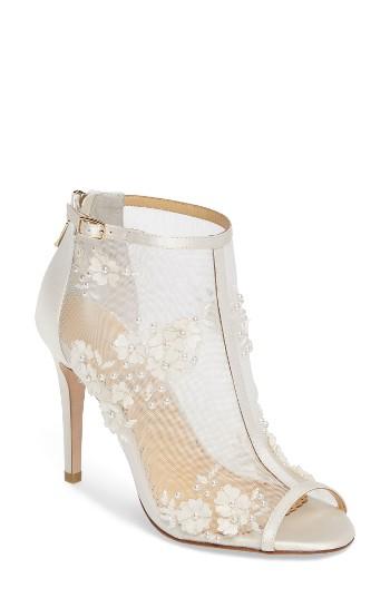 Women's Bella Belle Peep Toe Bootie Pump M - Ivory