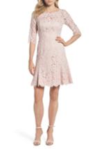Women's Eliza J Lace Fit & Flare Dress (similar To 14w) - Pink