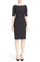 Women's Lela Rose Side Ruched Stretch Twill Dress