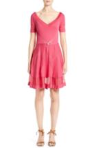 Women's Versace Collection Mesh Inset Fit & Flare Dress