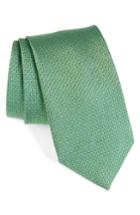 Men's David Donahue Solid Silk Tie, Size - Green