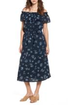Women's Current/elliott The Ruffle Off The Shoulder Dress - Blue