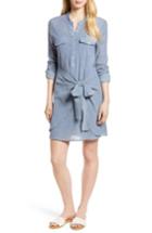 Women's Lucky Brand Chambray Tie Waist Dress - Blue