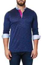 Men's Maceoo Melange Long Sleeve Polo (m) - Purple