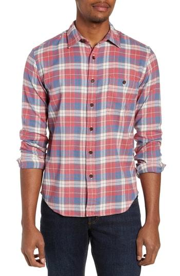 Men's Faherty Seaview Stretch Flannel Shirt - Red