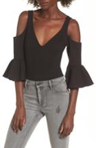 Women's Devlin Sage Cold Shoulder Thong Bodysuit - Black