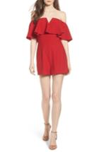 Women's Leith Strapless Flounce Romper - Red