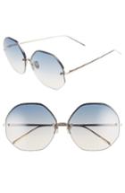 Women's Linda Farrow 63mm Semi Rimless Round Titanium Sunglasses -