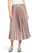 Women's Halogen Metallic Pleat Midi Skirt, Size - Pink