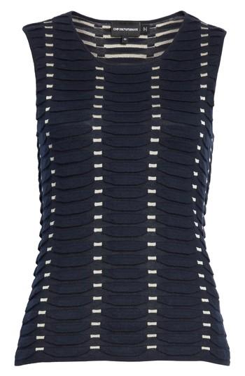 Women's Emporio Armani Jacquard Relief Knit Shell Us / 44 It - Blue