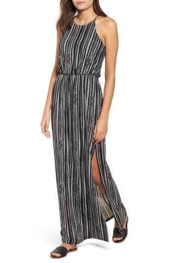 Women's Print Maxi Dress - Black