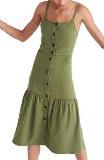 Women's Madewell Bayview Tiered Midi Dress - Green
