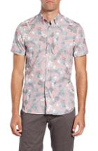 Men's Ted Baker London Samseys Slim Fit Leaf Print Sport Shirt