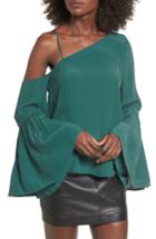 Women's Leith One-shoulder Bell Sleeve Top, Size - Green